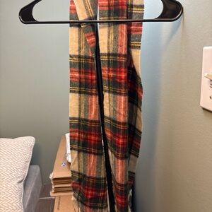 Plaid Scarf - Red, Green, Cream